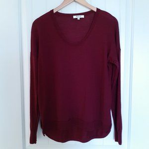 Madewell Northlight Pullover Merino Wool Sweater in Cabernet Size S